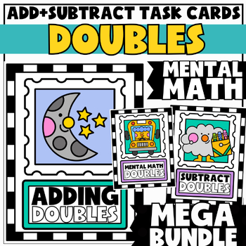 Preview of Mental Math Fact Fluency Practice Cards: Adding and Subtracting Doubles
