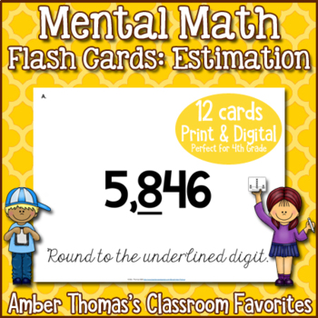 Preview of Mental Math Flash Cards: Estimating