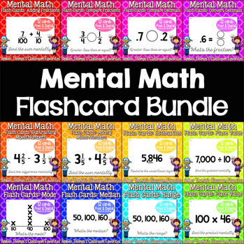 Preview of Mental Math Flash Cards {Fourth Grade Bundle}