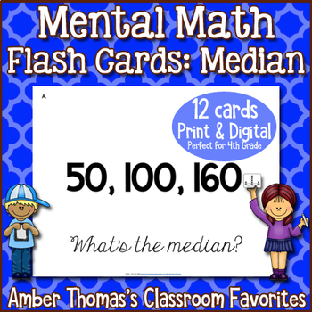 Preview of Mental Math Flash Cards:  Median