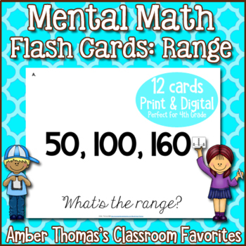 Preview of Mental Math Flash Cards: Range