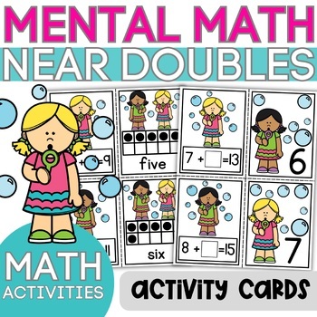 Preview of Mental Math Fluency Practice: Near Doubles Activities + Assessment