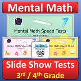 Mental Math Fluency Practice Tests 3rd 4th Grade