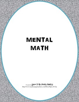 Preview of Mental Math Game