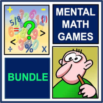 Preview of Mental Math Games Bundle -  66 interactive mental math activities