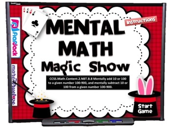 Preview of Mental Math Magic Show Smart Board Game (CCSS.2.NBT.B.8)
