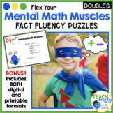 Adding Doubles Fact Fluency Mental Math Task Cards Puzzles