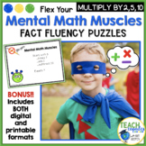 Multiplication by 2, 5, 10 Mental Math Fact Fluency Task Cards