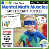 Multiplication by 3 Fact Fluency Puzzles Mental Math Task Cards