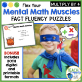 Multiplication by 4 Fact Fluency Mental Math Puzzles Task Cards