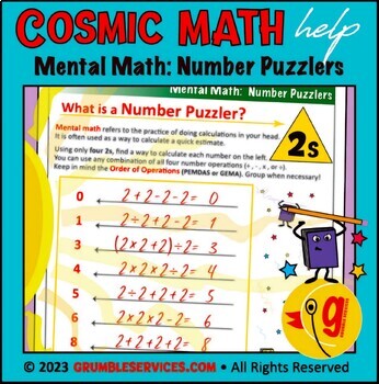 Preview of Mental Math Number Puzzlers: 2-3-4-5s - Number Operations & Order of Operations