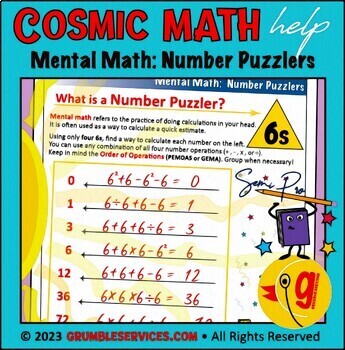 Preview of Mental Math Number Puzzlers: 6-7-8-9s - Number Operations & Order of Operations
