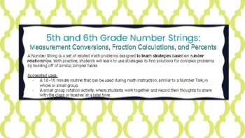 Preview of Mental Math Number Strings (1 month of Number Talks)