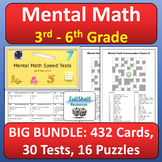 Mental Math Practice Tests Puzzles and Task Cards BIG BUNDLE