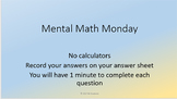 Mental Math Problem Presentations Week 1