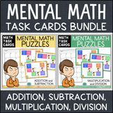 Mental Math Puzzles BUNDLE Addition Subtraction Multiplica