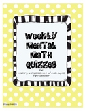 Mental Math Quizzes Fall (Weekly)
