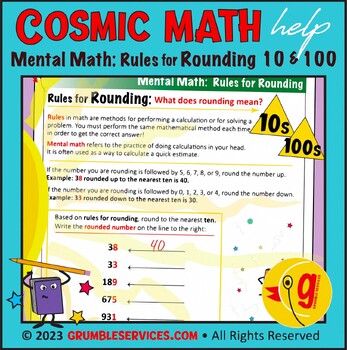Preview of Mental Math & Number Sense: Rounding Rules for 10s & 100s • Extra Math Practice