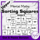 Mental Math Sorting Squares - Upper - Cut & Paste