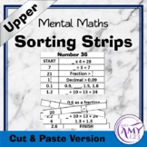 Mental Math Sorting Strips - Upper - Cut and Paste