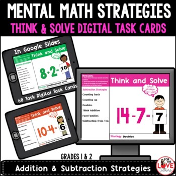 Preview of Mental Math Strategies Digital Task Cards: Addition & Subtraction