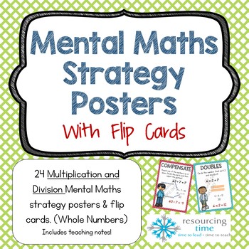 Preview of Mental Math Strategy Posters + Flip Cards - Multiply and Divide