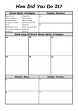 Mental Math Strategy Template and Rubric