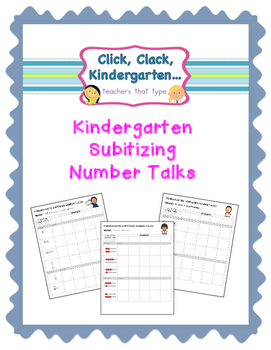 Preview of Mental Math Subitizing Number Talks for Kindergarten Recording Sheets