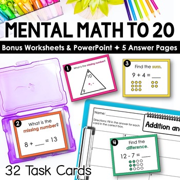 Preview of Mental Math Task Cards | Addition and Subtraction Fluency Center