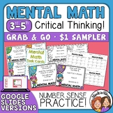 Mental Math Task Cards FREEBIE | 12 FREE Problems | THREE 