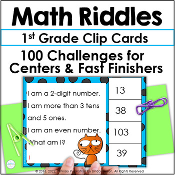 Preview of Early Finishers 1st Grade Math - Spiral Math Review - Clip Cards - Peg Cards