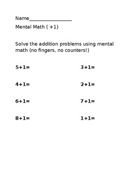 Preview of Mental Math (plus one strategy)