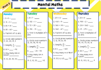 daily mental maths worksheets grades 4 6 no prep by slambo resources