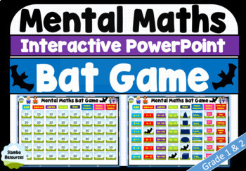 Preview of Mental Maths Bat Game | Grades 1 & 2 | Interactive PowerPoint Game