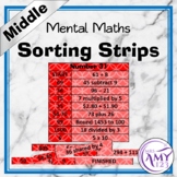Mental Math Sorting Strips - Middle