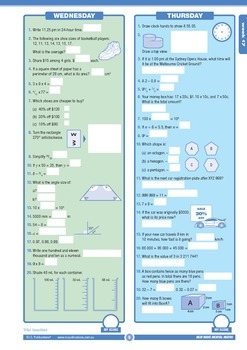 mental maths workbook year 7 australian curriculum aligned tpt