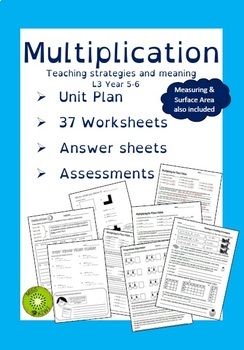 Preview of Mental Multiplication Plan and Worksheets Y5-6 Level 3 links with Measurement