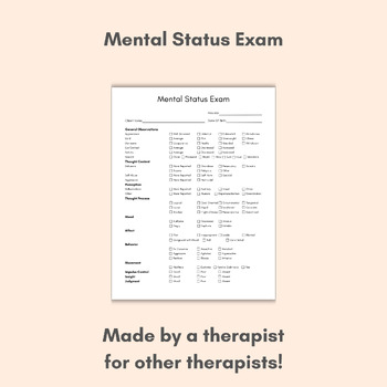 Preview of Mental Status Exam Bundle (Printable & Fillable)