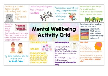 Preview of Mental Wellbeing Activity Grid