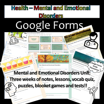 Preview of Mental and Emotional Disorders Unit Bundle