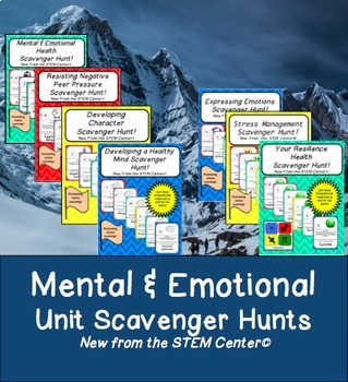 Preview of Mental and Emotional Health Scavenger Hunt Bundle