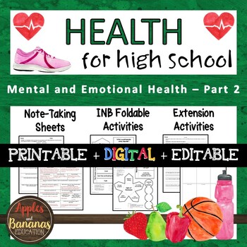 Preview of Mental and Emotional Health - Part 2 - Interactive Note-Taking Materials