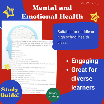 Preview of Mental and Emotional Health Study Guide