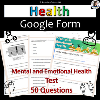 Preview of Mental and Emotional Health Test| Google Form