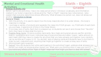Mental and emotional health worksheets