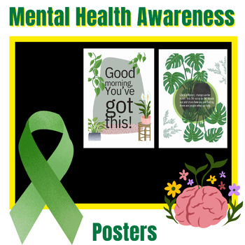 Preview of Mental health - Botanical Inspirations: Positive Mental Health Posters Pack