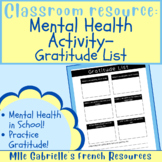 Mental Health Activity - Gratitude List