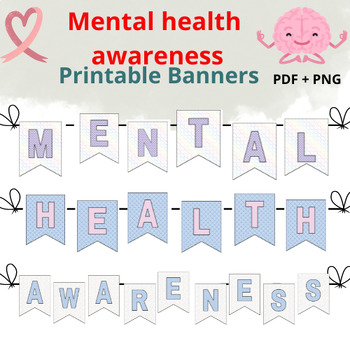 Preview of Mental health awareness Banner ! Classroom Decor Bulletin Board Banner