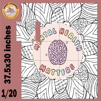 Preview of Mental health awareness Month  Coloring Pages Activities Collaborative poster