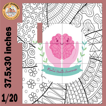 Preview of Mental health awareness Month Coloring Pages Activities Collaborative poster